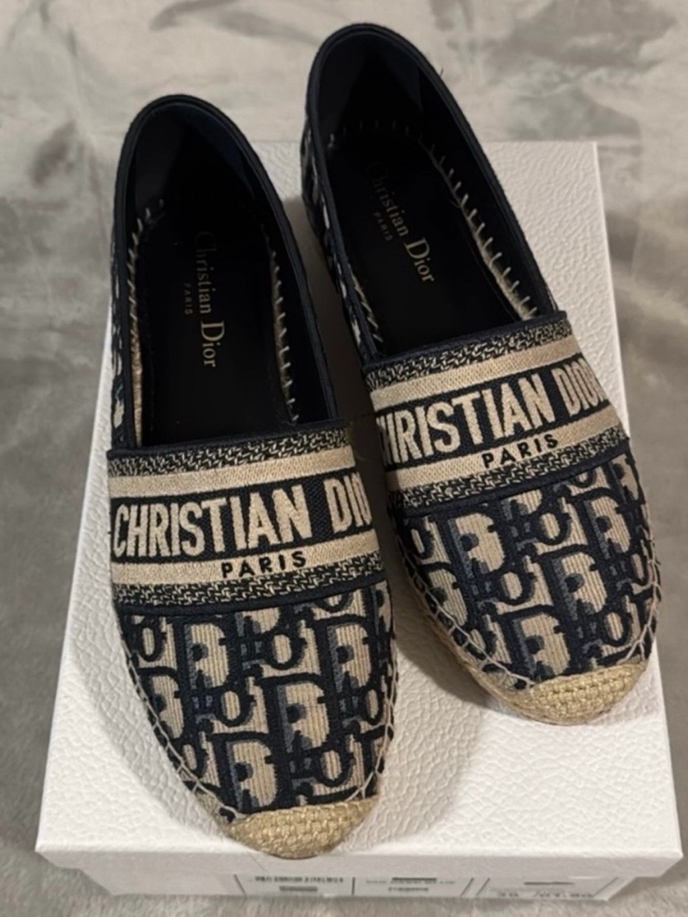Authentic Dior Glanville Espadrille Deep Blue
